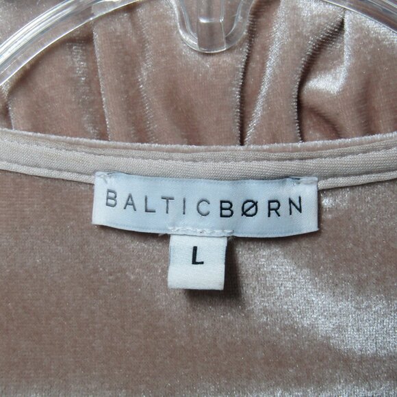 Baltic Born Sofia Champagne Velvet Maxi Dress Womens L Formal Wedding Holiday - Picture 7 of 10